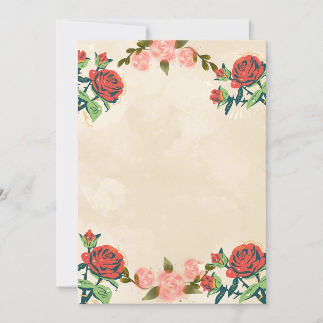 Elegant Floral Wedding Invitation Card Inbjudningar (Framsida)