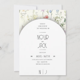 Elegant Floral Wedding Invitation – Customizable W Inbjudningar
