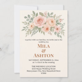 Elegant Floral Wedding Invitation – Editable Inbjudningar