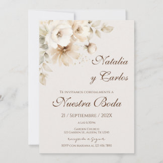 Elegant Floral Wedding Invitation Inbjudningar