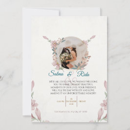 Elegant Floral Wedding Invitation Inbjudningar