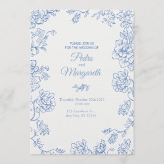 Elegant Floral Wedding Invitation  Inbjudningar