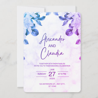 Elegant  Floral Wedding Invitation  Inbjudningar