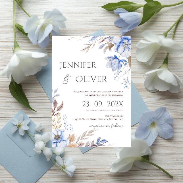 Elegant Floral Wedding Invitation Inbjudningar (Skapare uppladdad)