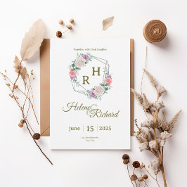 Elegant Floral Wedding Invitation  Inbjudningar