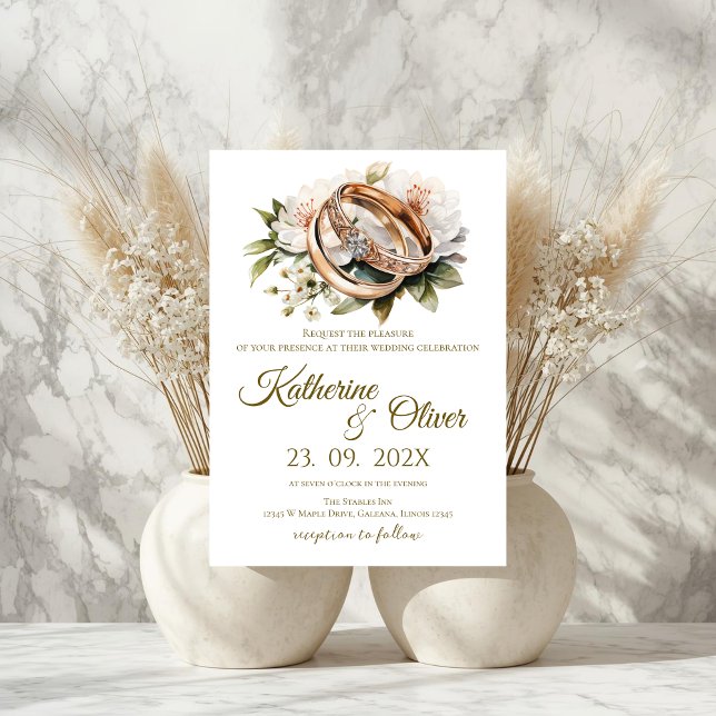Elegant Floral Wedding Invitation Inbjudningar (Skapare uppladdad)