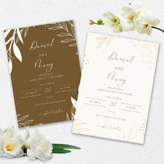 Elegant Floral Wedding Invitation Inbjudningar