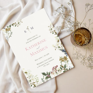 Elegant Floral Wedding Invitation Inbjudningar