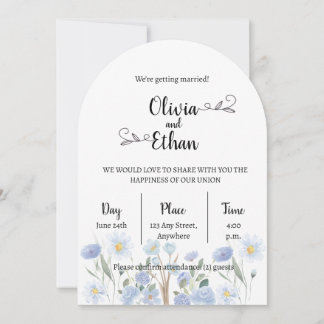Elegant Floral Wedding Invitation – Modern Arch De Inbjudningar