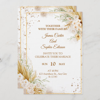 Elegant Floral Wedding Invitation – Modern card Inbjudningar