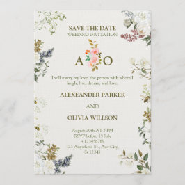 Elegant Floral Wedding Invitation – Modern CARD Inbjudningar