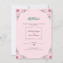 Elegant Floral Wedding Invitation | Modern & Roman Inbjudningar