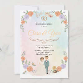 Elegant Floral Wedding Invitation | Romantic Garde Inbjudningar