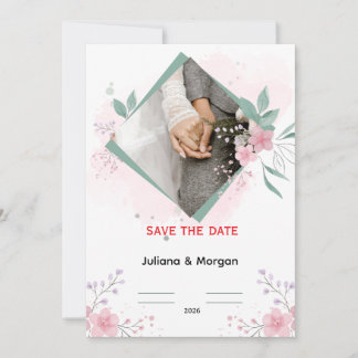 Elegant Floral Wedding Invitation | Romantic Pink  Inbjudningar