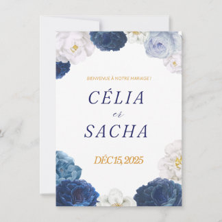 Elegant Floral Wedding Invitation | Romantic Weddi Inbjudningar