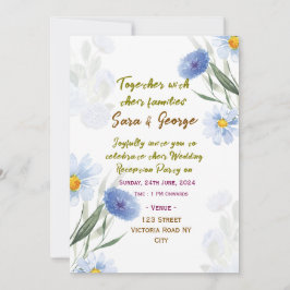 Elegant Floral Wedding Reception Invitations Inbjudningar