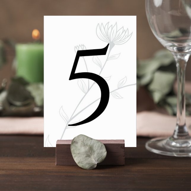 Elegant Floral Wedding Table Number Bordsnummer (Skapare uppladdad)