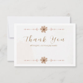 Elegant Floral Wedding Thank You Card Tack Kort