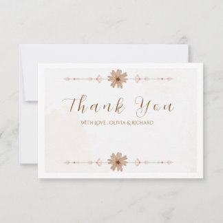 Elegant Floral Wedding Thank You Card Tack Kort