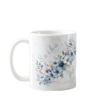 Elegant Floral Wooden Tray & Matching Mug Set