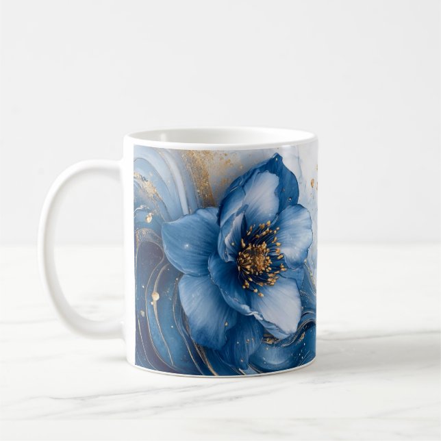 Elegant Floral Wooden Tray & Matching Mug Set  Kaffemugg (Vänster)