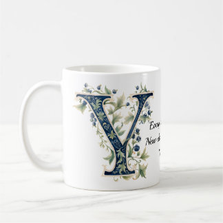 Elegant Floral Y Monogram Coffee Mug Kaffemugg
