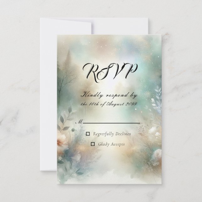 Elegant Florals in a Woodland Realm Wedding OSA Kort (Framsida)