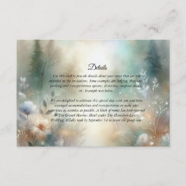 Elegant Florals in a Woodland Realm Wedding Tilläggskort