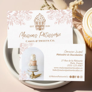 Elegant floralt cupcake-påskonditoribageri visitkort