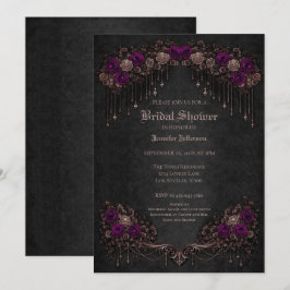 Elegant floralt gotisk bröllopsdusch meddelande