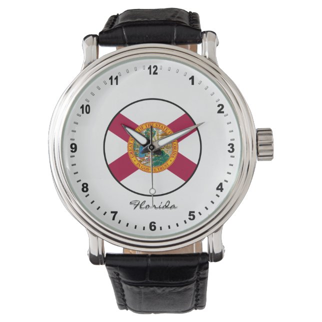 Elegant Florida Watch & Florida Flagga / USA Armbandsur (Framsida)