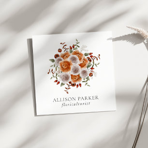 Elegant Florist Floriculturist Affärskort Fyrkantigt Visitkort