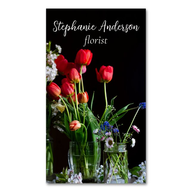 Elegant Florist Magnetiska Visitkort (Framsida vertikal)