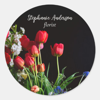 Elegant Florist Runt Klistermärke