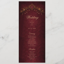 Elegant floristisk gotisk Halloween bröllopsprogra Meny