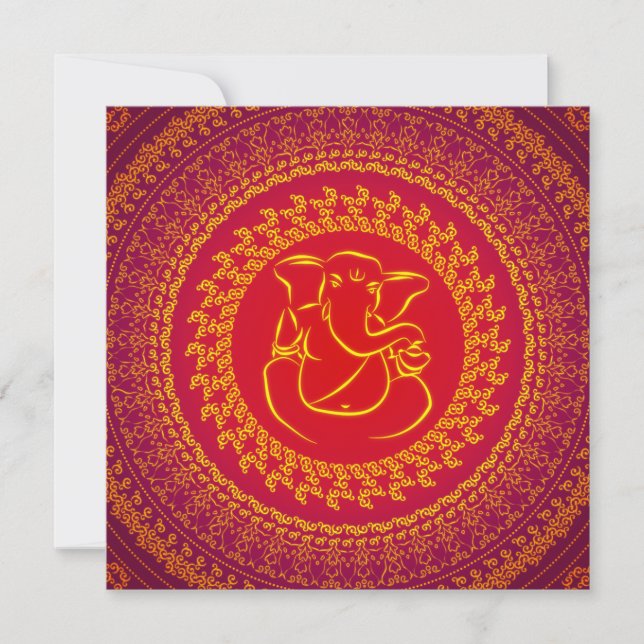 Elegant flott Ganesh indisk bröllopinbjudan Inbjudningar (Framsida)