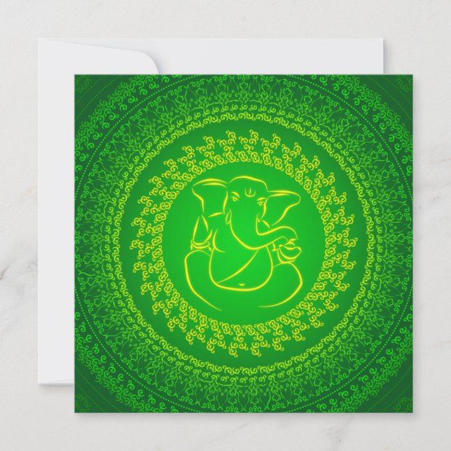 Elegant flott Ganesh indisk bröllopinbjudan Inbjudningar (Framsida)