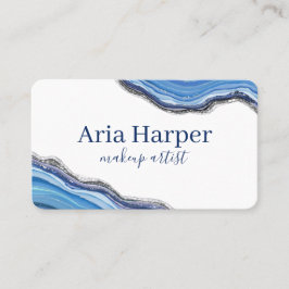 Elegant flottan och blågeode Guld Glitter Agate Visitkort