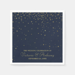 Elegant flottan och Guld Fallande stjärnor Bröllop Pappersservett