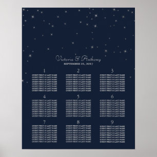 Elegant flottan och Silver Fallande stjärnor Bröll Poster