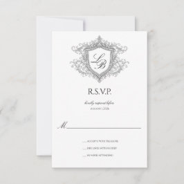 Elegant Flourish Kröningsmonogram RSVP-kort OSA Kort