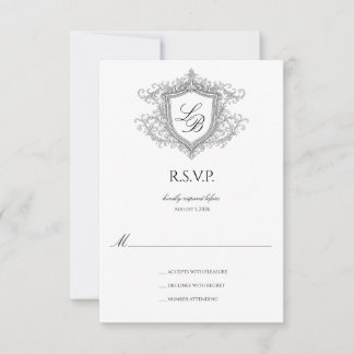 Elegant Flourish Kröningsmonogram RSVP-kort OSA Kort