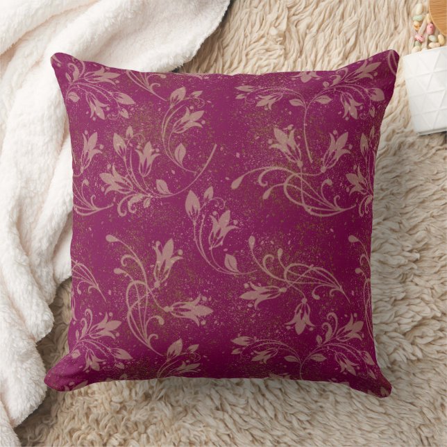 Elegant Flourish Löv Rosewood Grunge Kudde (Filt)
