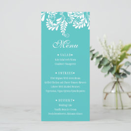 Elegant Flourish Turcos Bröllop Menus Meny