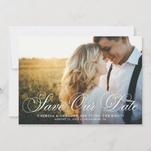 Elegant Flourt Script Photo Spara vårt datum Datumet