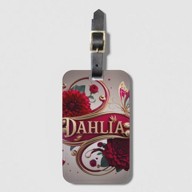 Elegant Flower Art with Gold Accents Bagagebricka (Framsida vertikal)