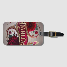 Elegant Flower Art with Gold Accents Bagagebricka