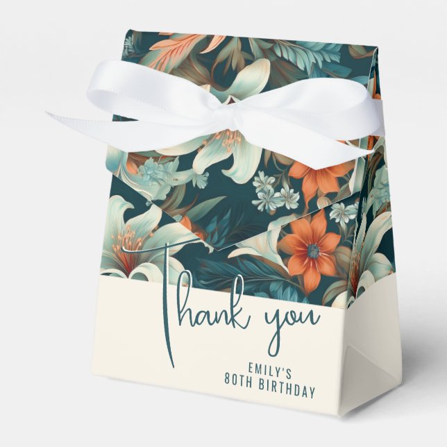 Elegant Flower Blommönster Birthday Presentaskar (Framsidan Sidan)