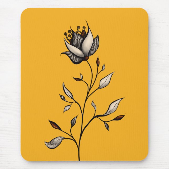 Elegant Flower Decorative Abstrakt Art Musmatta (Framsidan)