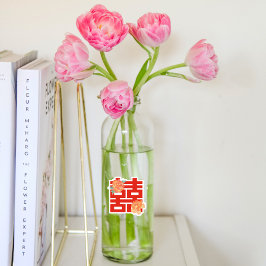 Elegant Flower Dubbla Happity Chinese Bröllop Klistermärken